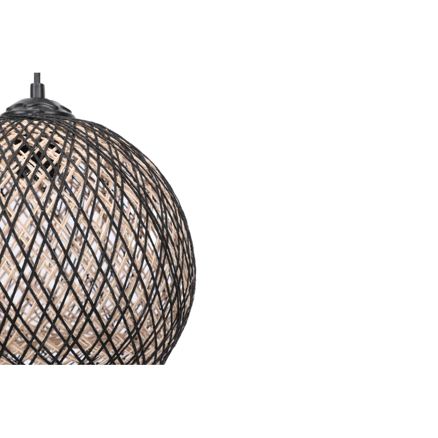 Candelabro num fio JUTE 1xE27/60W/230V preto antigo