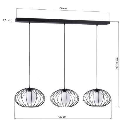 Candelabro num fio KRONOS 3xE14/40W/230V