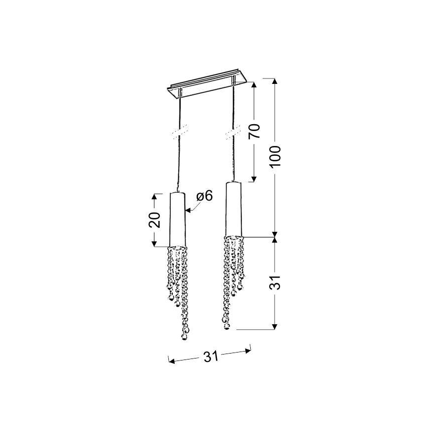 Candelabro num fio LED DUERO 2xLED/3W/230V