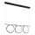 Candelabro num fio LED LOOP 3xLED/20W/230V preto antigo