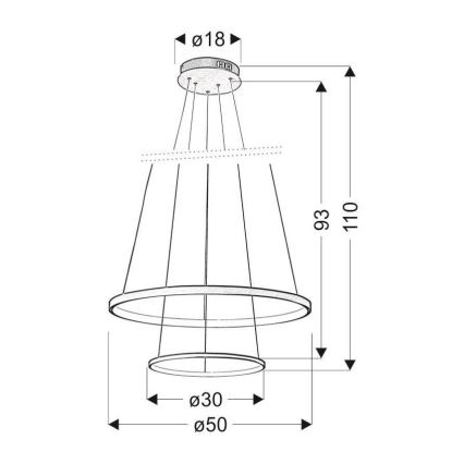 Candelabro num fio LED LUNE LED/40W/230V