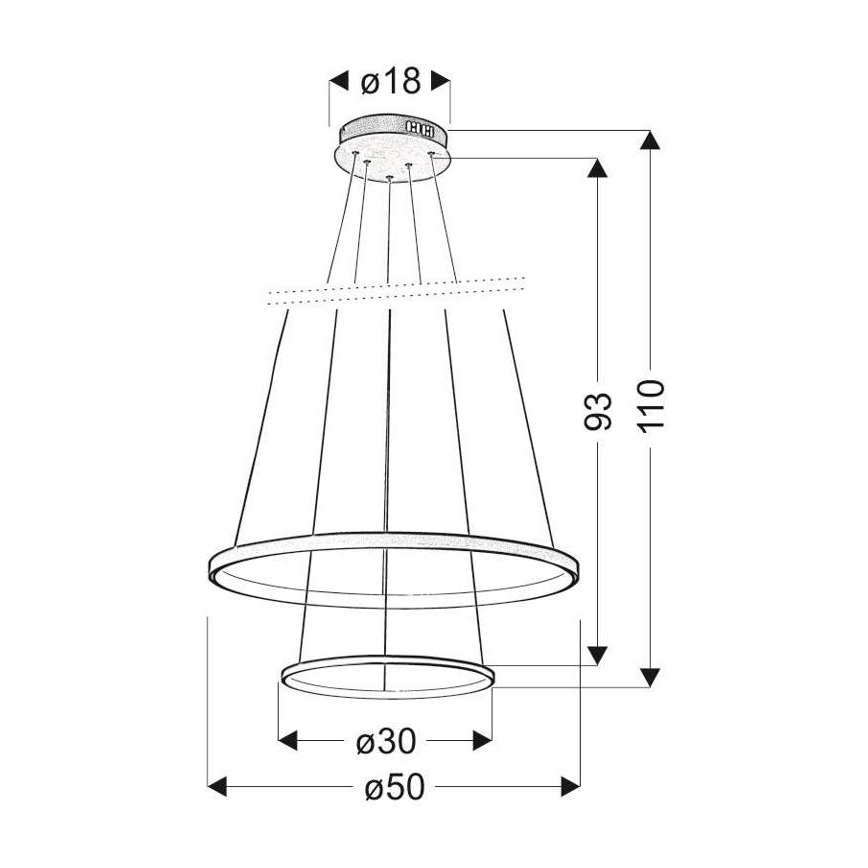 Candelabro num fio LED LUNE LED/40W/230V