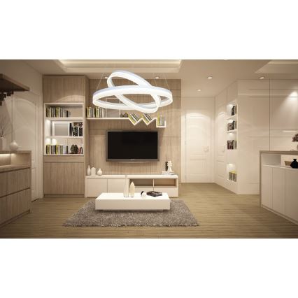 Candelabro num fio LED RING com controlo remoto LED/60W/230V