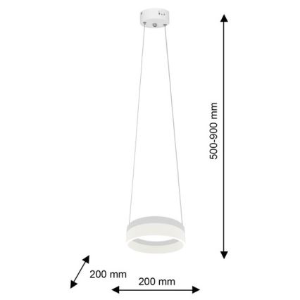 Candelabro num fio LED RING LED/12W/230V