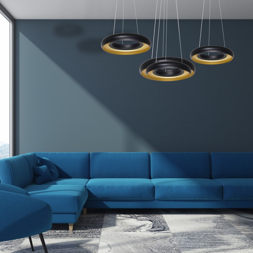 Candelabro num fio LED RONDO 3xLED/12W/230V preto antigo