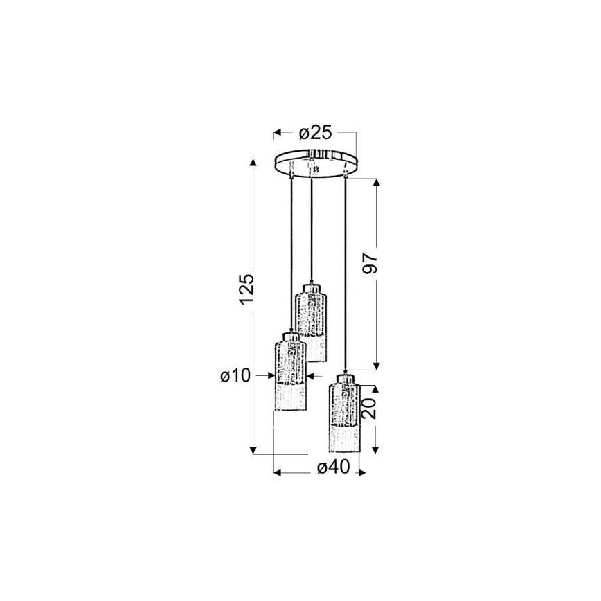 Candelabro num fio LIBANO 3xE27/60W/230V