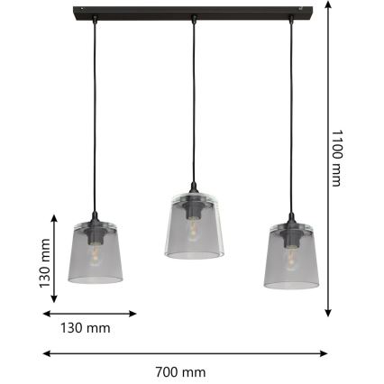 Candelabro num fio LUCEA 3xE27/15W/230V