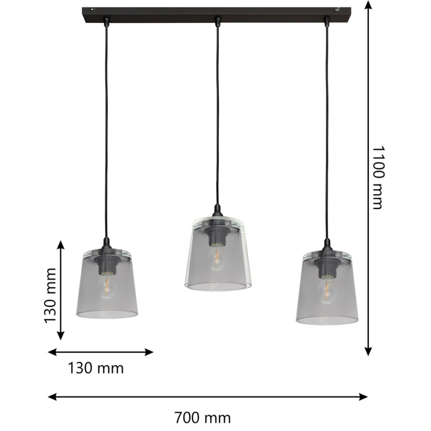 Candelabro num fio LUCEA 3xE27/15W/230V