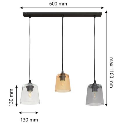 Candelabro num fio LUCEA 3xE27/15W/230V