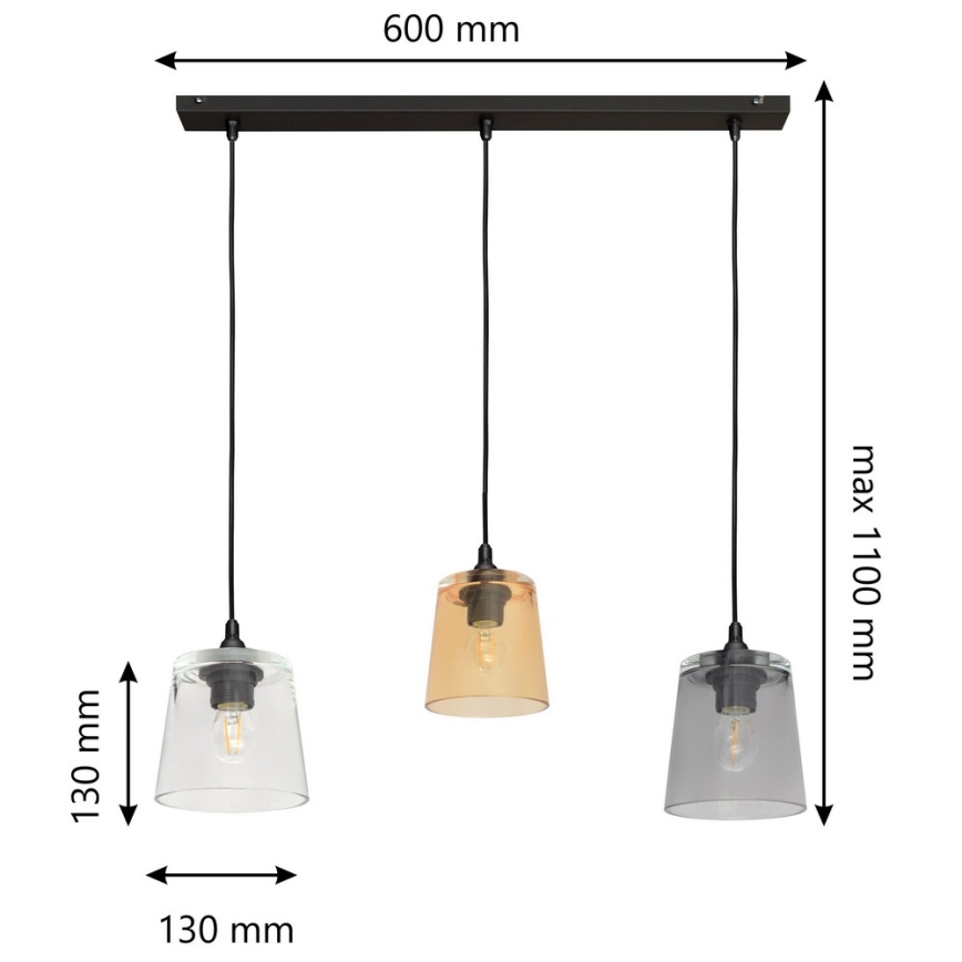 Candelabro num fio LUCEA 3xE27/15W/230V