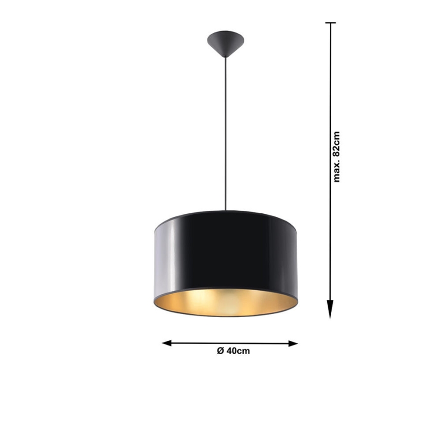 Candelabro num fio LUXOR 40 1xE27/60W/230V dourado/preto antigo