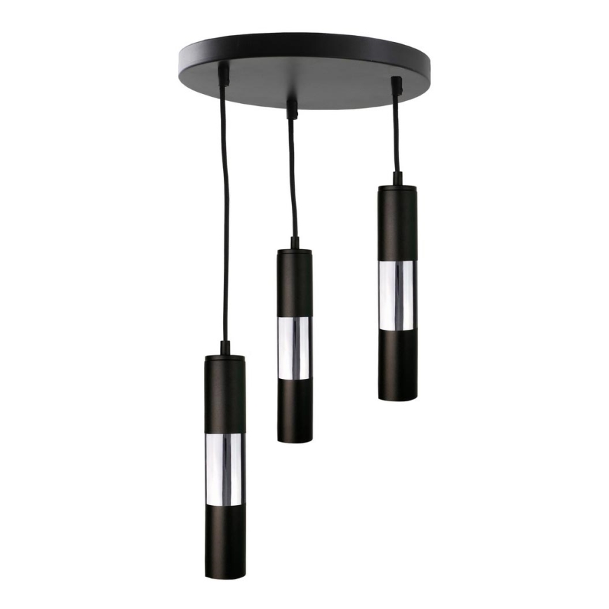 Candelabro num fio MAGNUMA 3xGU10/50W/230V preto antigo/cromo brilhante