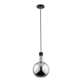 Candelabro num fio MAYA 1xE27/60W/230V preto antigo/cromo brilhante