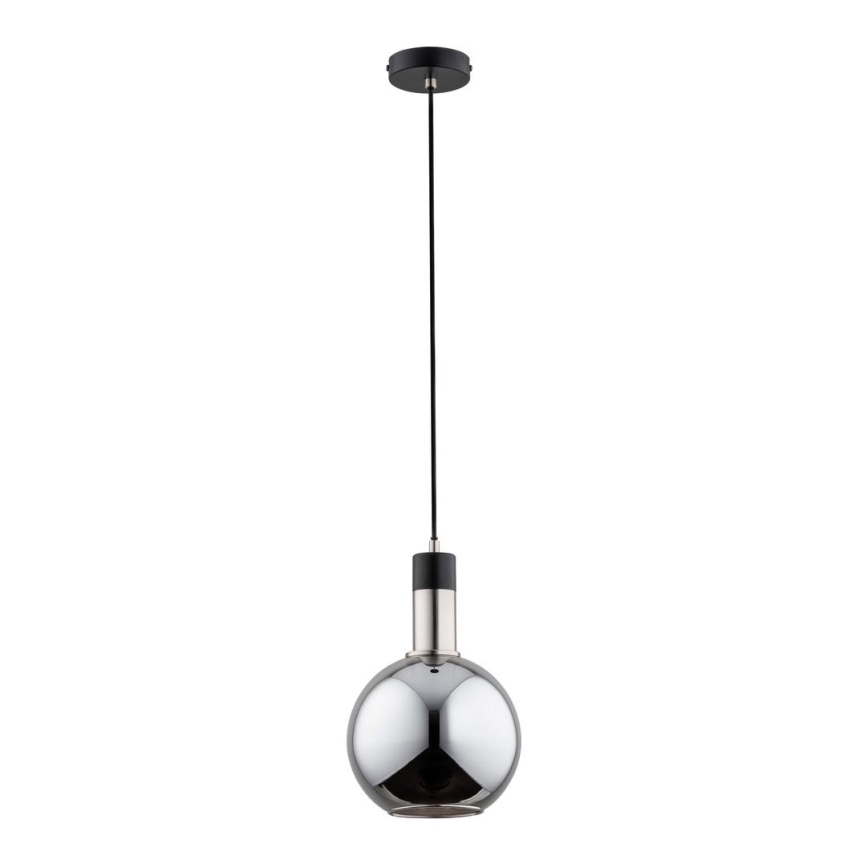 Candelabro num fio MAYA 1xE27/60W/230V preto antigo/cromo brilhante
