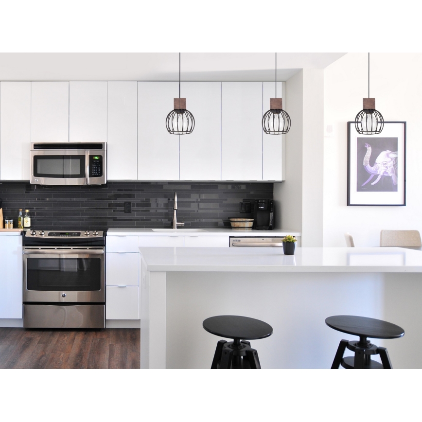 Candelabro num fio MILAN 1xE27/60W/230V madeira