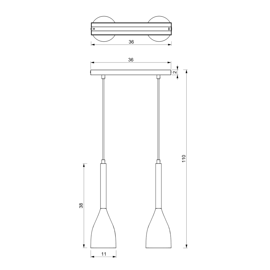 Candelabro num fio MUZA 2xE27/60W/230V