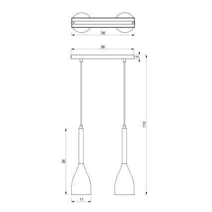 Candelabro num fio MUZA 2xE27/60W/230V