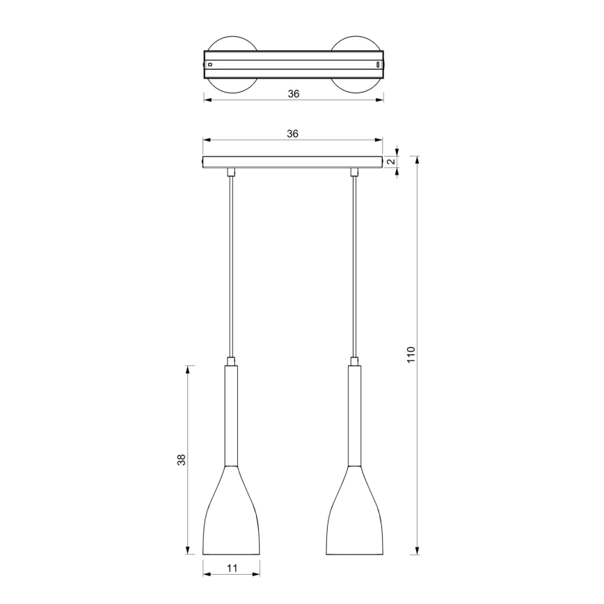 Candelabro num fio MUZA 2xE27/60W/230V