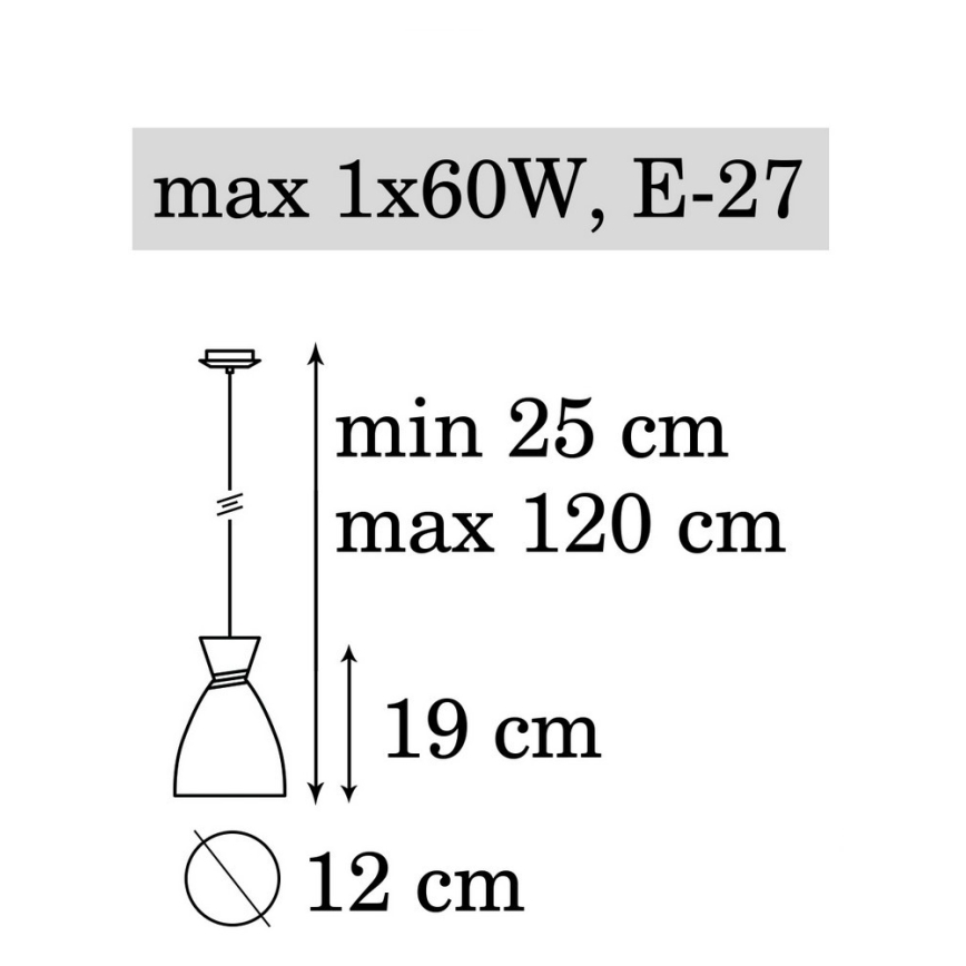 Candelabro num fio NAOMI 1xE27/60W/230V