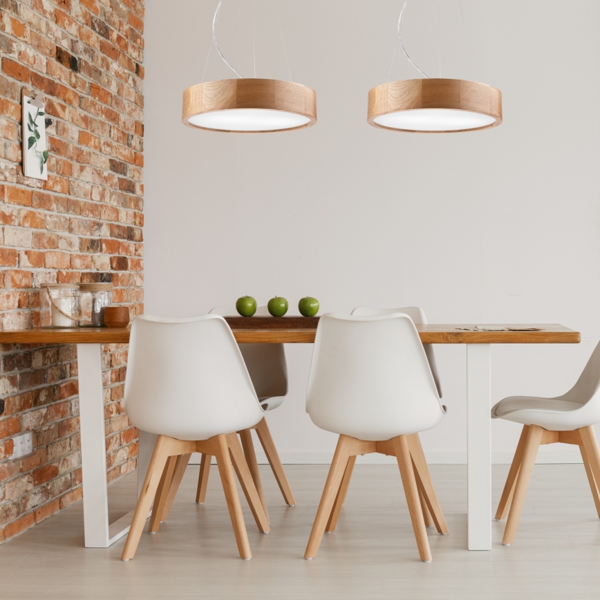 Candelabro num fio OAK 2xE27/60W/230V carvalho ø 37 cm