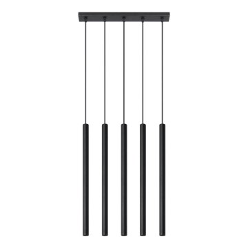 Candelabro num fio PASTELO 5 5xG9/12W/230V preto antigo