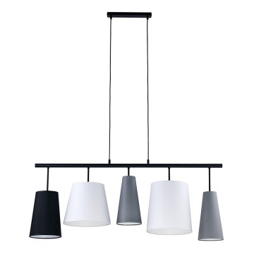 Candelabro num fio PEDRO 5xE27/60W/230V cinzento