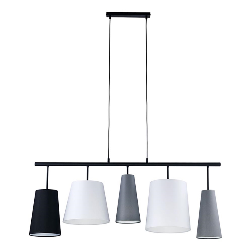 Candelabro num fio PEDRO 5xE27/60W/230V cinzento