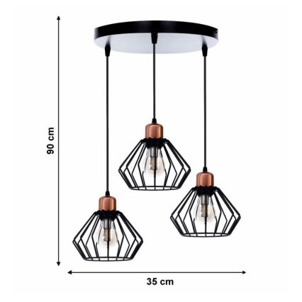 Candelabro num fio PORTO 3xE27/40W/230V