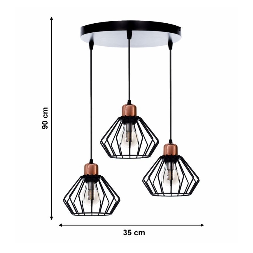 Candelabro num fio PORTO 3xE27/40W/230V