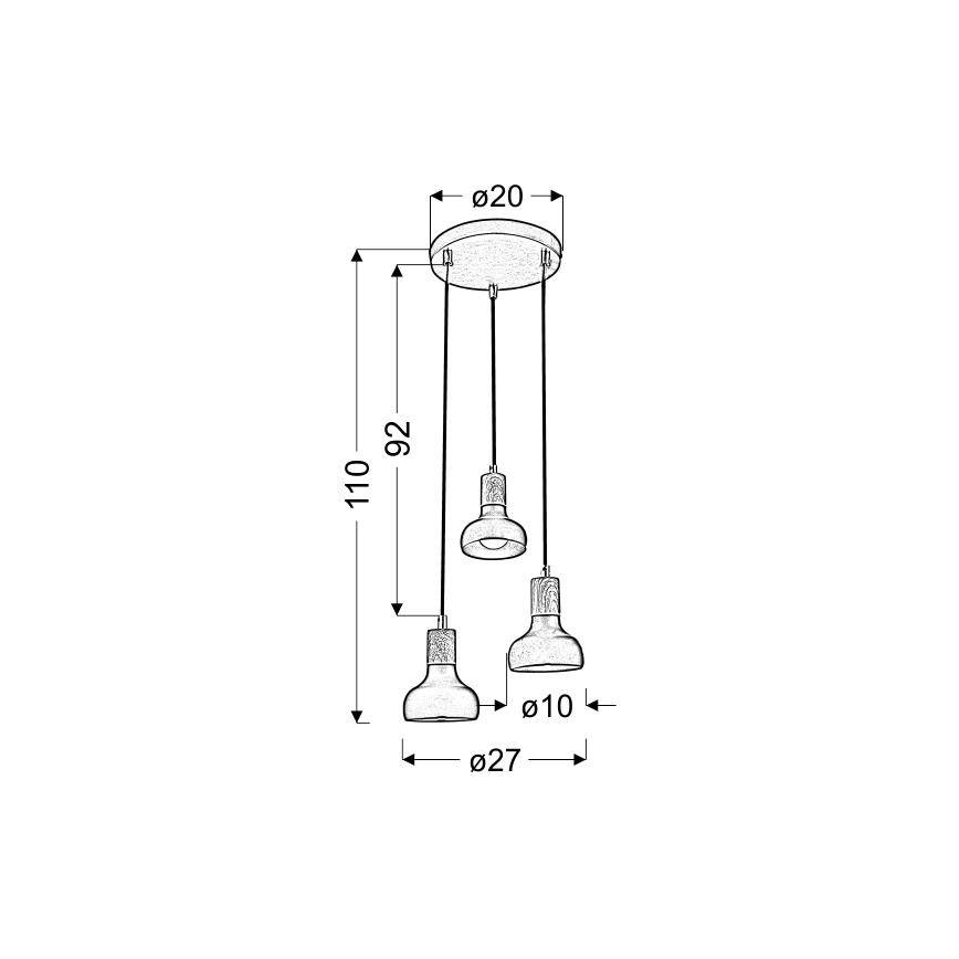 Candelabro num fio PUERTO 3xE14/40W/230V