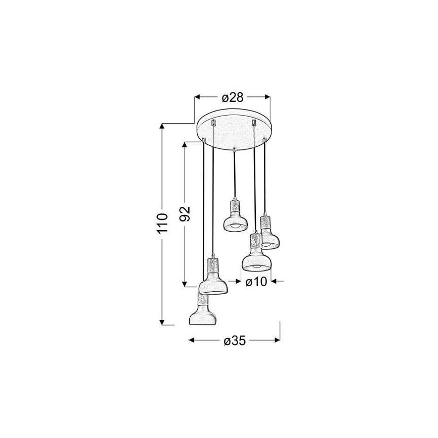 Candelabro num fio PUERTO 5xE14/40W/230V