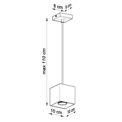 Candelabro num fio QUAD 1 1xGU10/40W/230V branco