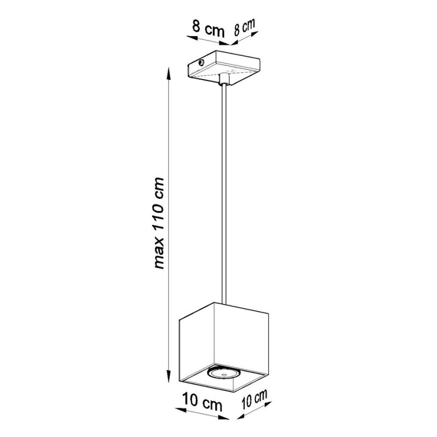 Candelabro num fio QUAD 1 1xGU10/40W/230V cinzento