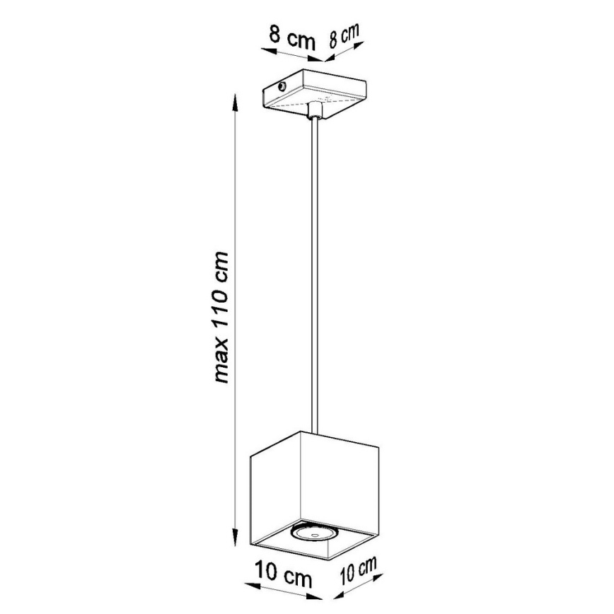 Candelabro num fio QUAD 1 1xGU10/40W/230V preto antigo