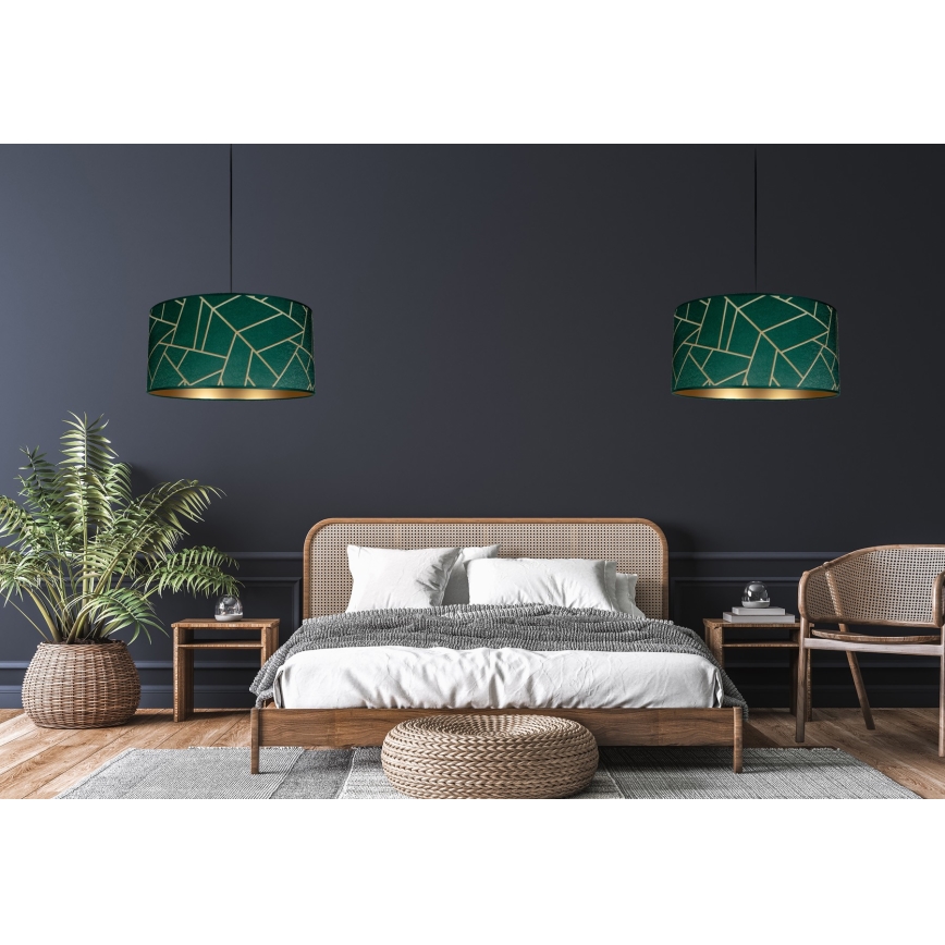 Candelabro num fio RELLA 1xE27/60W/230V verde/dourado