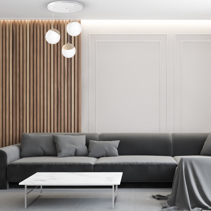 Candelabro num fio SFERA WOOD 3xE14/40W/230V