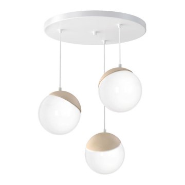 Candelabro num fio SFERA WOOD 3xE14/40W/230V