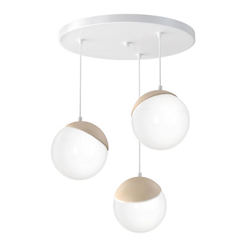 Candelabro num fio SFERA WOOD 3xE14/40W/230V