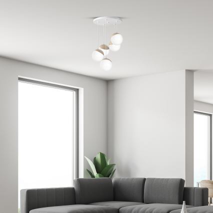 Candelabro num fio SFERA WOOD 5xE14/40W/230V
