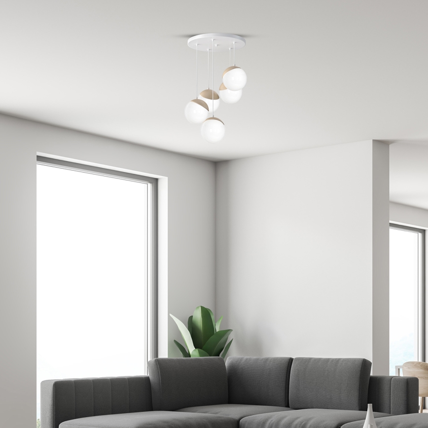 Candelabro num fio SFERA WOOD 5xE14/40W/230V