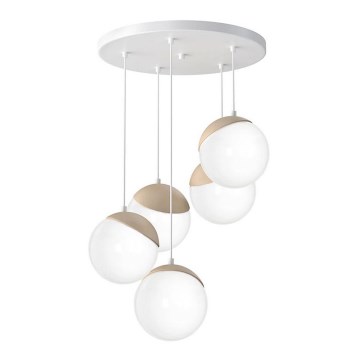 Candelabro num fio SFERA WOOD 5xE14/40W/230V