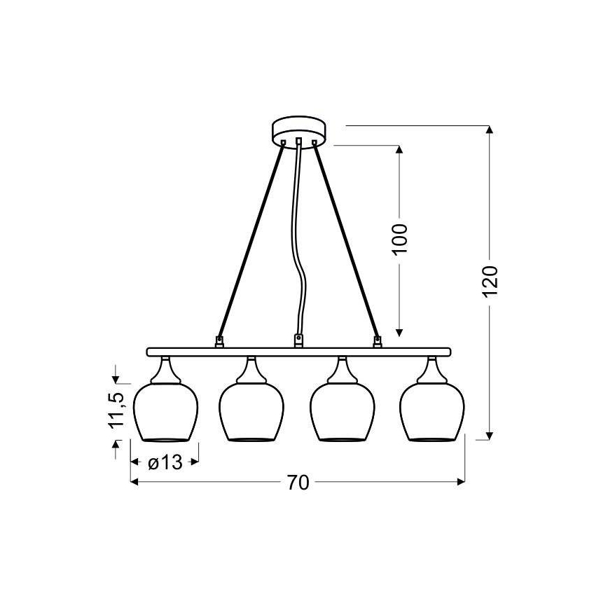 Candelabro num fio SIRIUS 4xE27/60W/230V