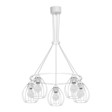 Candelabro num fio STAR 5xE27/60W/230V branco