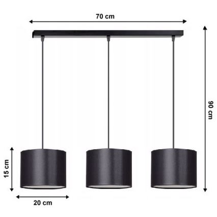 Candelabro num fio TUZ 3xE27/60W/230V