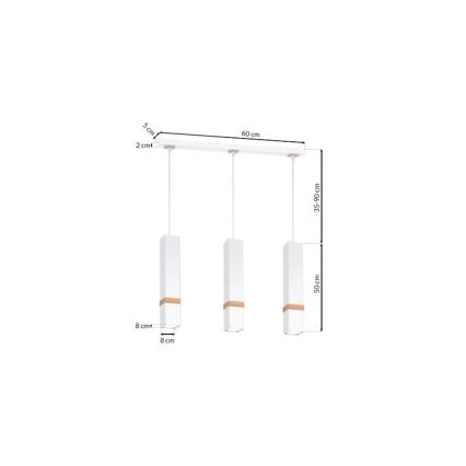 Candelabro num fio VIDAR 3xGU10/25W/230V