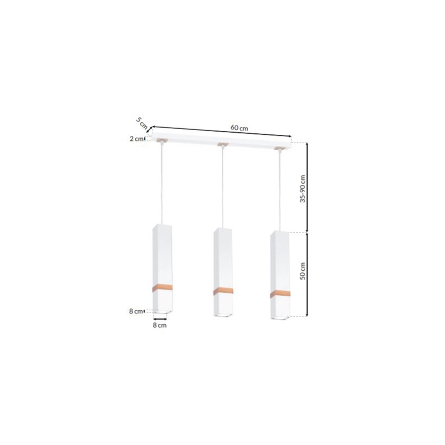 Candelabro num fio VIDAR 3xGU10/25W/230V