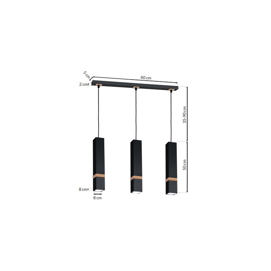 Candelabro num fio VIDAR 3xGU10/25W/230V