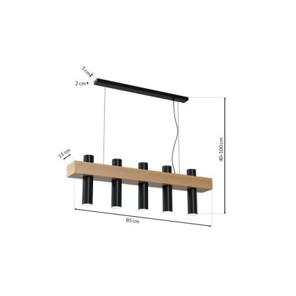 Candelabro num fio WEST 5xGU10/25W/230V