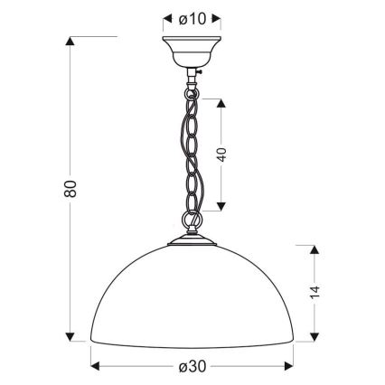 Candelabro numa corrente AÇÚCAR 1xE27/60W/230V branco