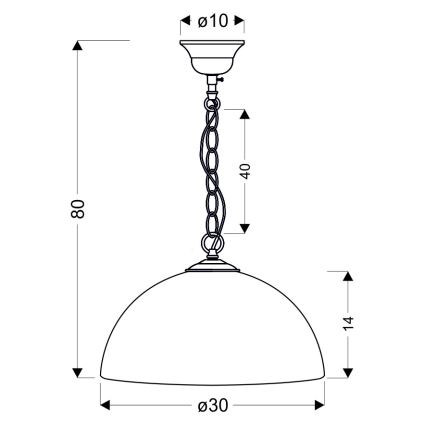 Candelabro numa corrente AÇÚCAR 1xE27/60W/230V branco/ouro